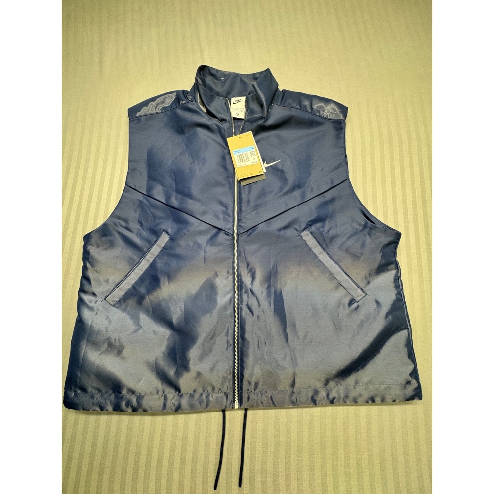 Nike Womens Windrunner Vest Midnight Navy Iridescent HV2472-410 NWT Size M